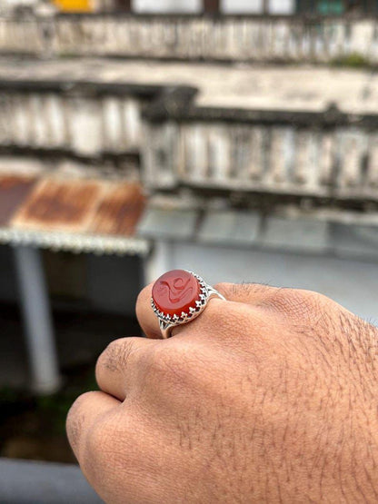 Moula Ali (AS) Red Aqeeq Ring