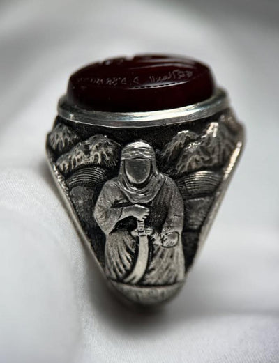 Moula Ali (AS) Khyber Ring with Yamani Aqeeq stone.