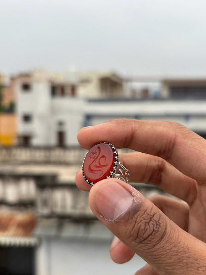 Moula Ali (AS) Red Aqeeq Ring
