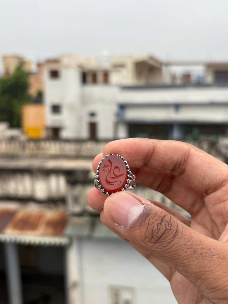 Moula Ali (AS) Red Aqeeq Ring